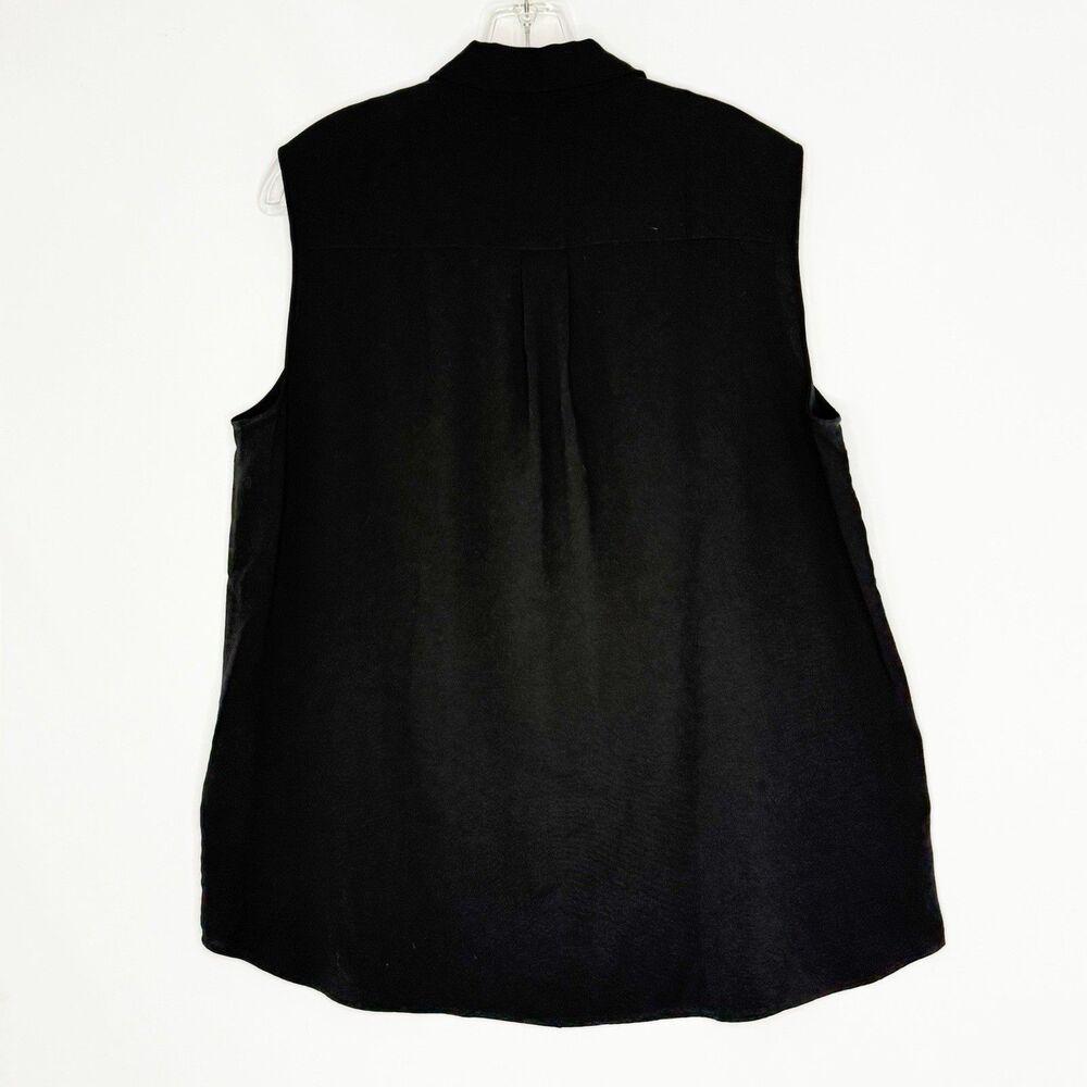 Uniqlo Women's Sleeveless Shirt Size L Black Up Collared Casual Summer - Picture 16 of 16